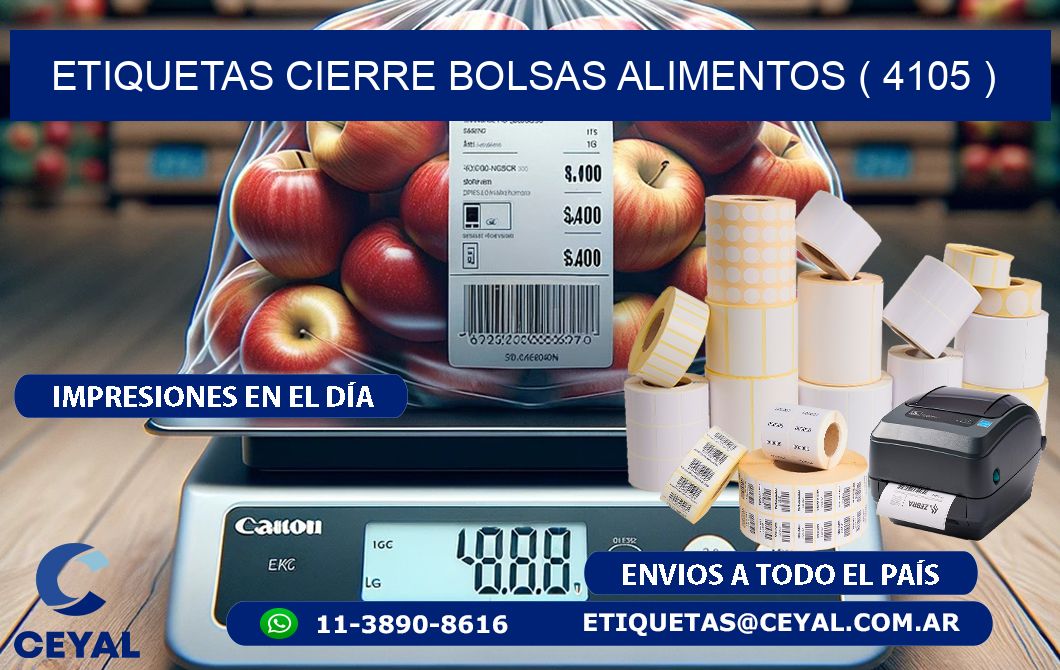 ETIQUETAS CIERRE BOLSAS ALIMENTOS ( 4105 )