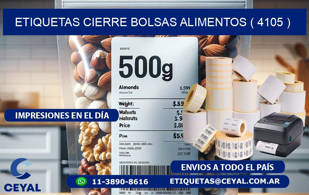 ETIQUETAS CIERRE BOLSAS ALIMENTOS ( 4105 )