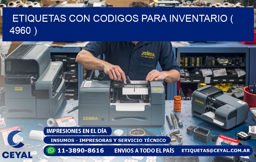 ETIQUETAS CON CODIGOS PARA INVENTARIO ( 4960 )