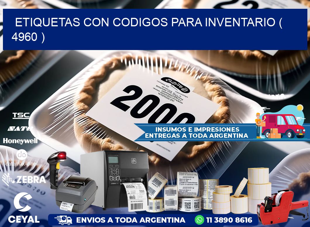 ETIQUETAS CON CODIGOS PARA INVENTARIO ( 4960 )