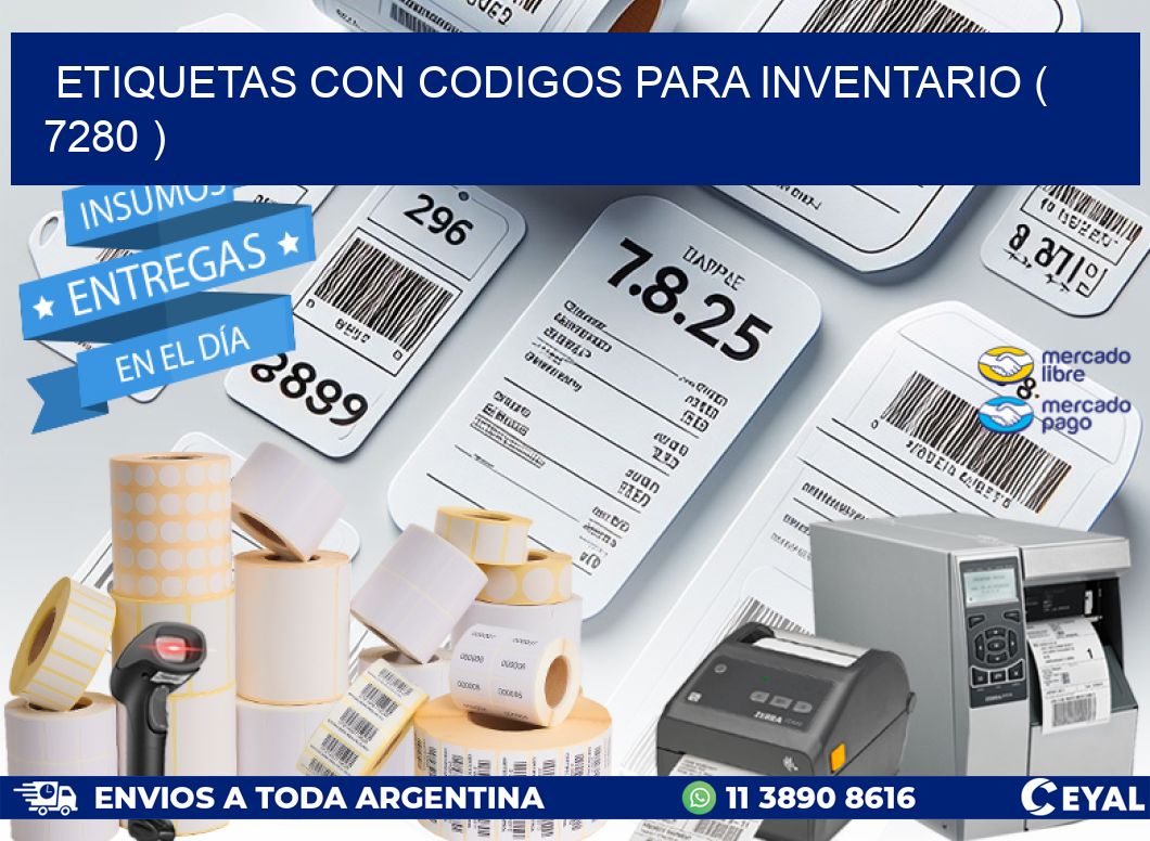 ETIQUETAS CON CODIGOS PARA INVENTARIO ( 7280 )