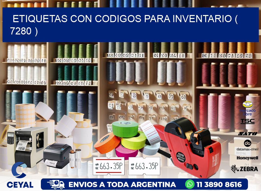 ETIQUETAS CON CODIGOS PARA INVENTARIO ( 7280 )