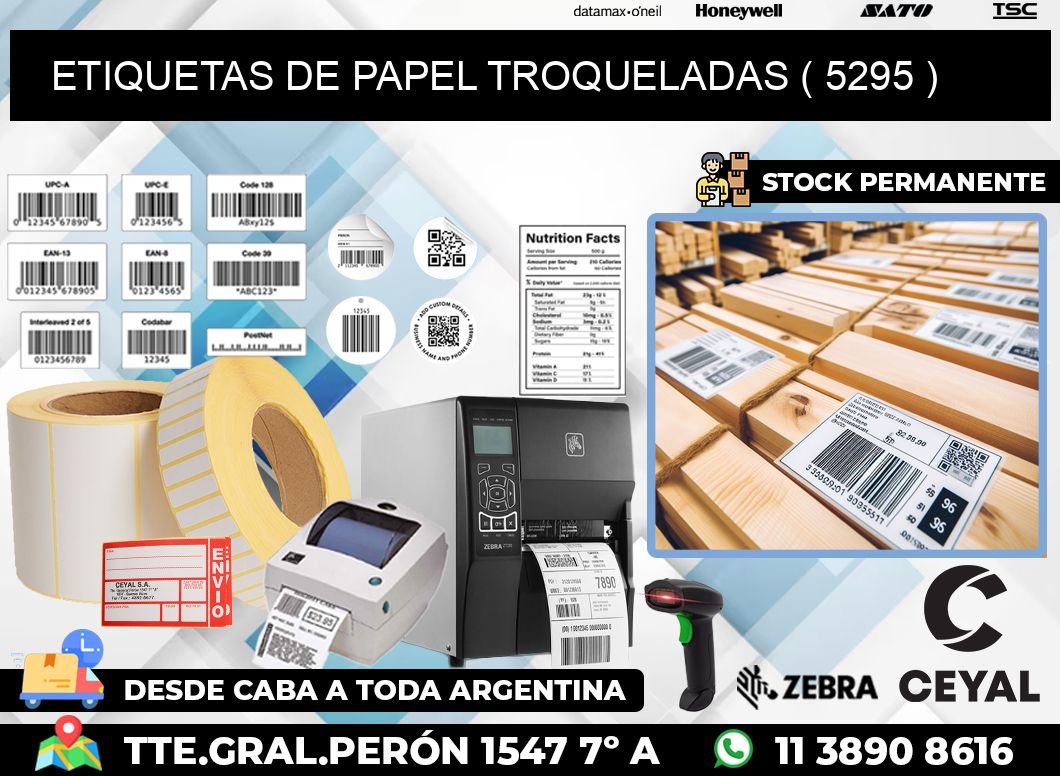 ETIQUETAS DE PAPEL TROQUELADAS ( 5295 )