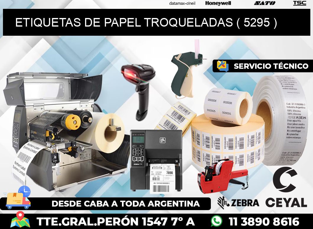 ETIQUETAS DE PAPEL TROQUELADAS ( 5295 )