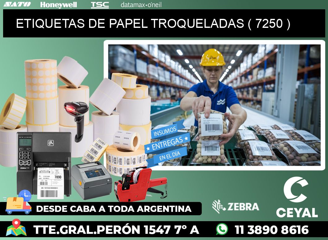 ETIQUETAS DE PAPEL TROQUELADAS ( 7250 )