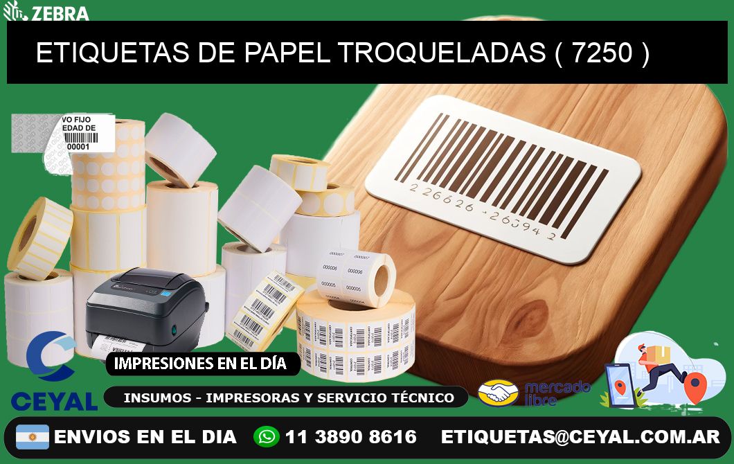 ETIQUETAS DE PAPEL TROQUELADAS ( 7250 )