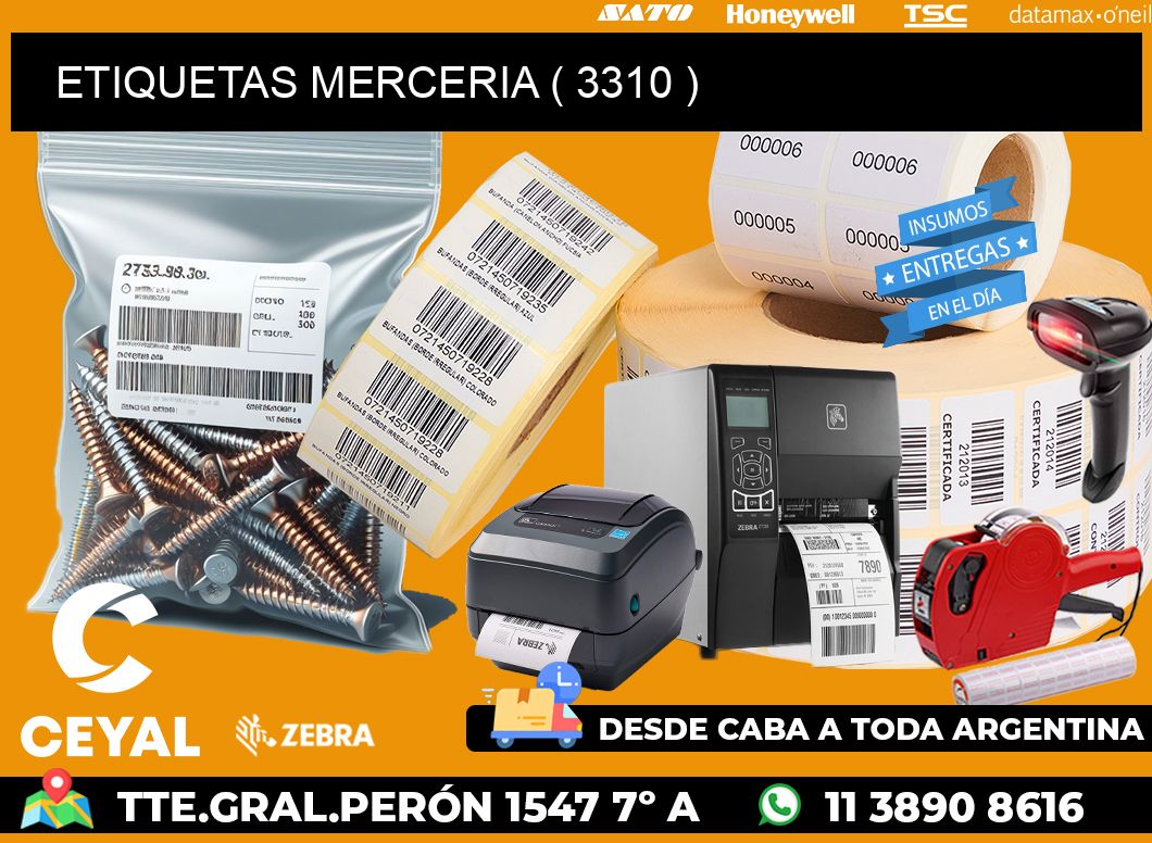 ETIQUETAS MERCERIA ( 3310 )