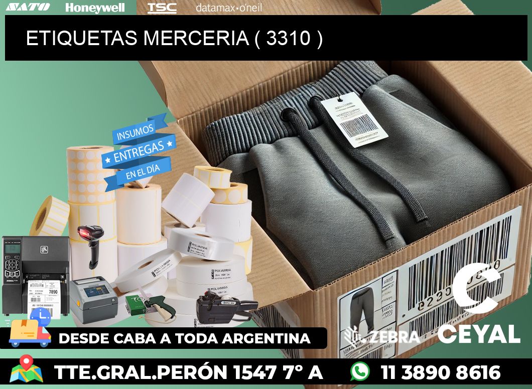 ETIQUETAS MERCERIA ( 3310 )