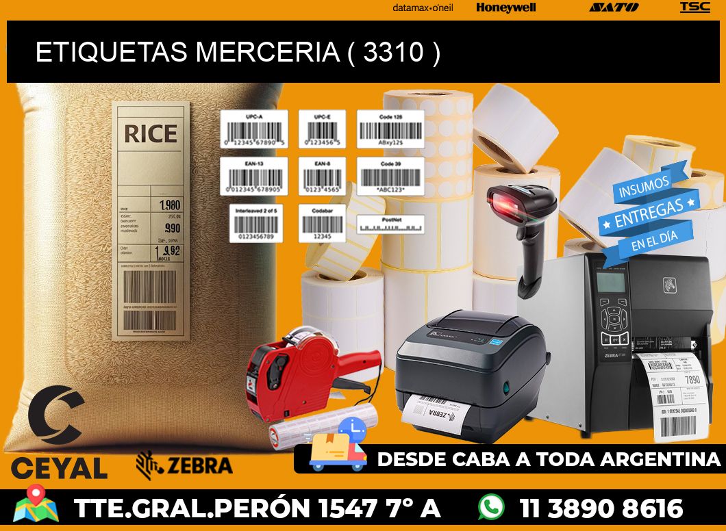 ETIQUETAS MERCERIA ( 3310 )