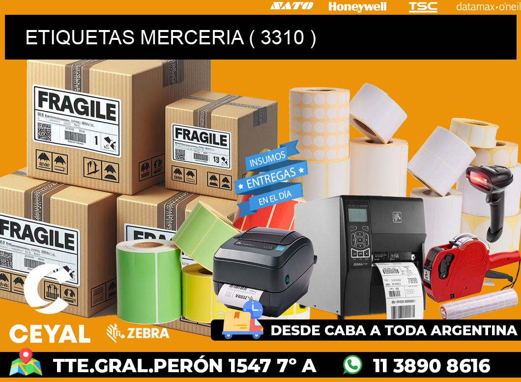 ETIQUETAS MERCERIA ( 3310 )