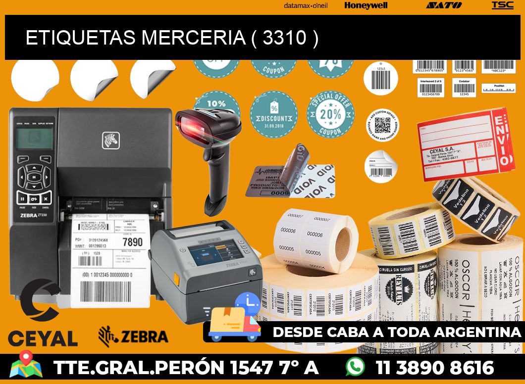 ETIQUETAS MERCERIA ( 3310 )