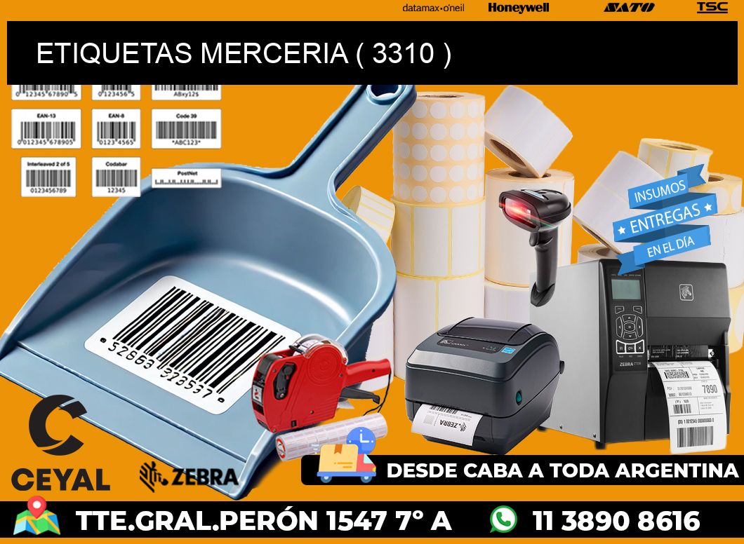 ETIQUETAS MERCERIA ( 3310 )