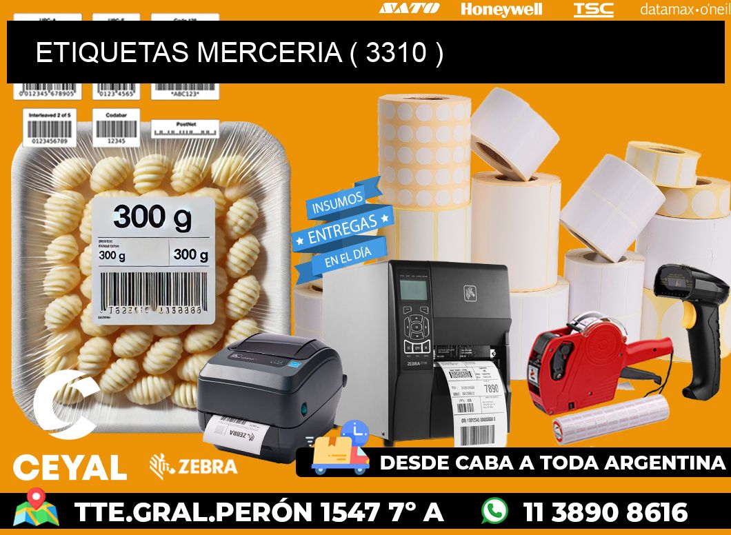 ETIQUETAS MERCERIA ( 3310 )