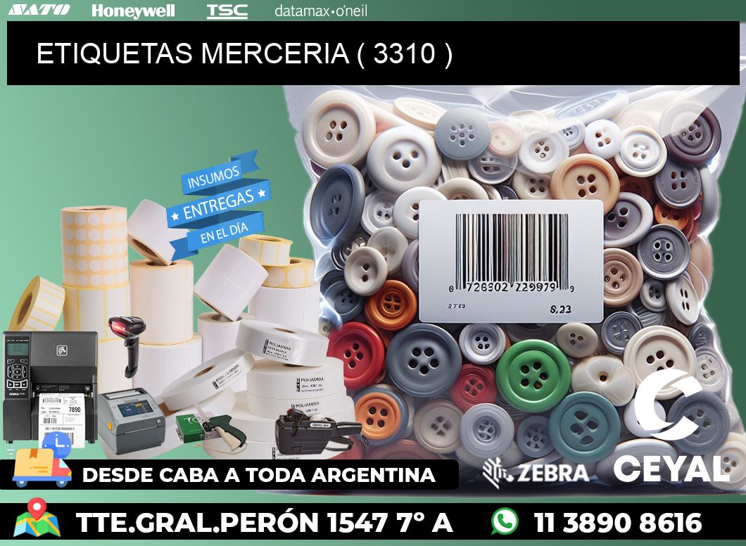 ETIQUETAS MERCERIA ( 3310 )