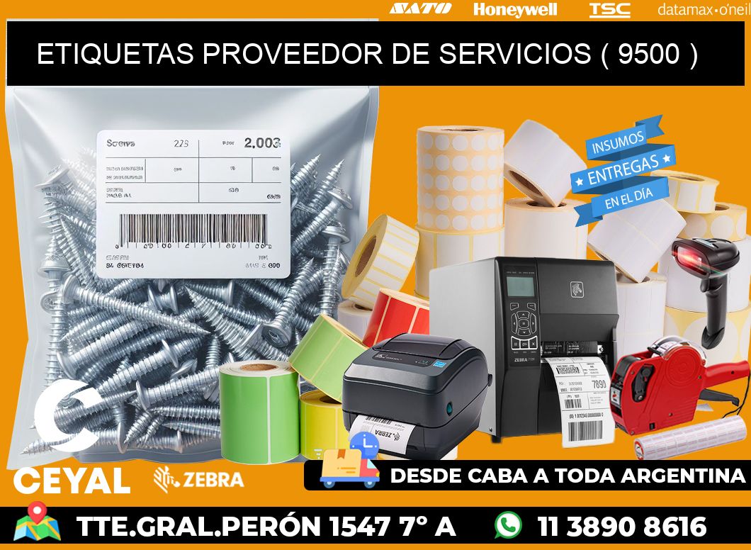 ETIQUETAS PROVEEDOR DE SERVICIOS ( 9500 )