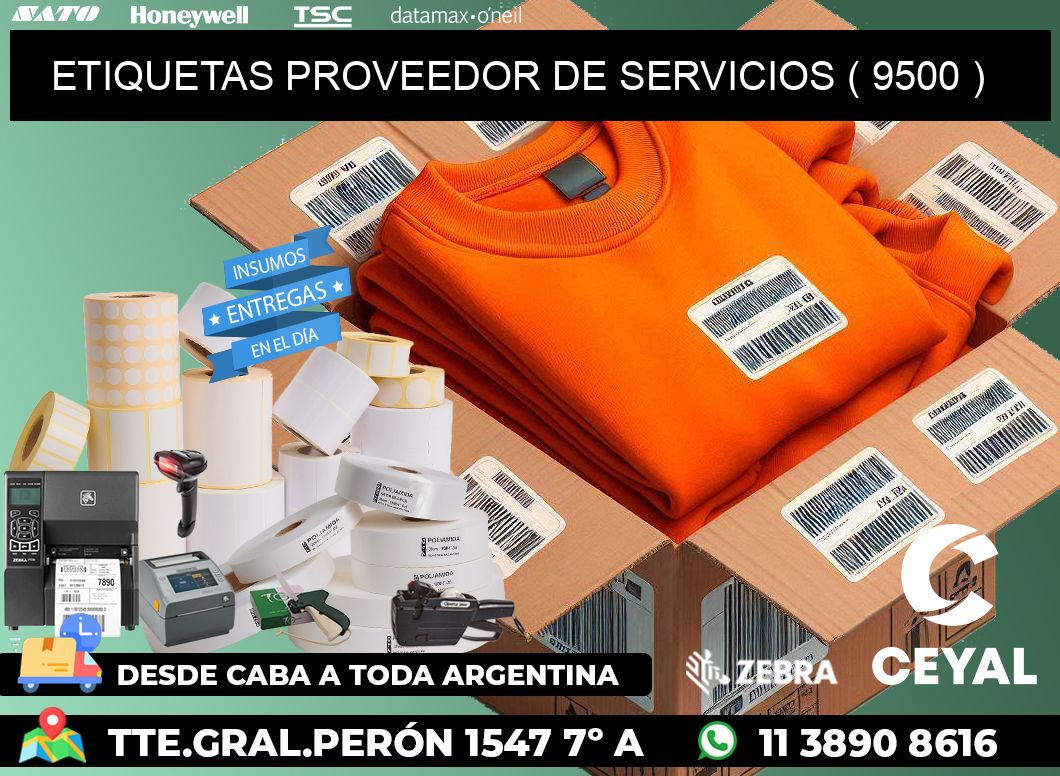 ETIQUETAS PROVEEDOR DE SERVICIOS ( 9500 )