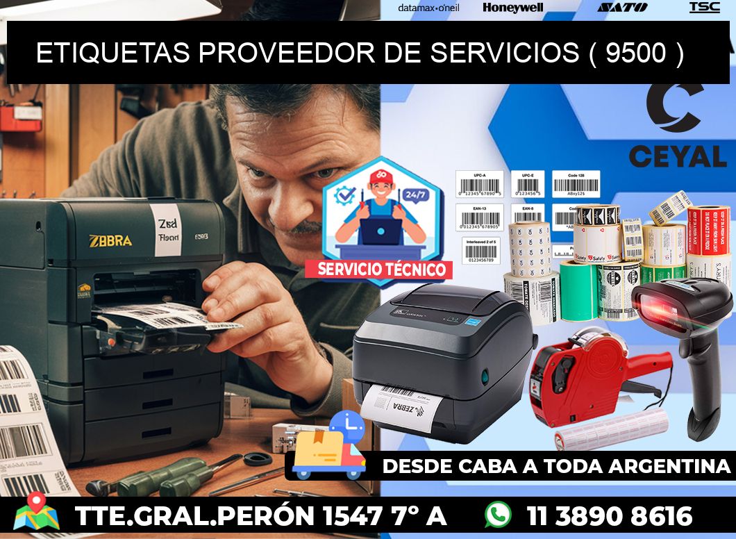 ETIQUETAS PROVEEDOR DE SERVICIOS ( 9500 )