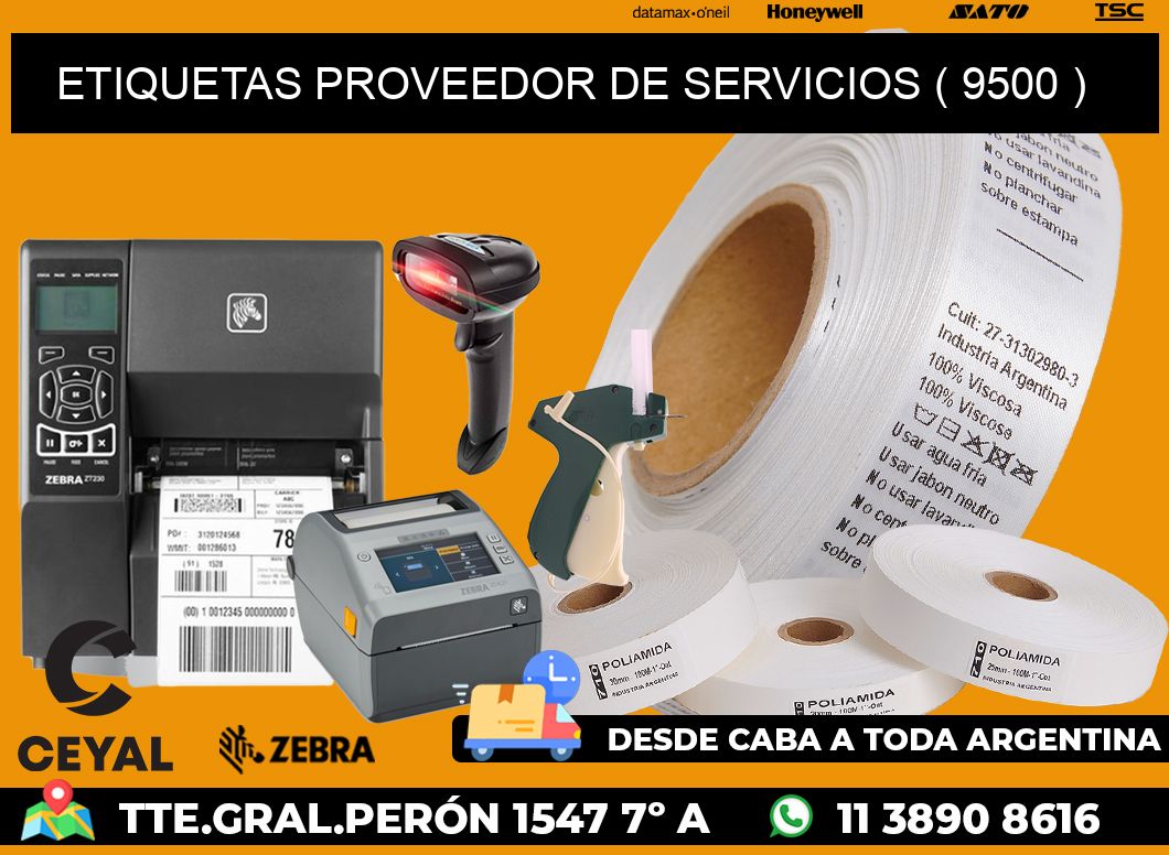 ETIQUETAS PROVEEDOR DE SERVICIOS ( 9500 )