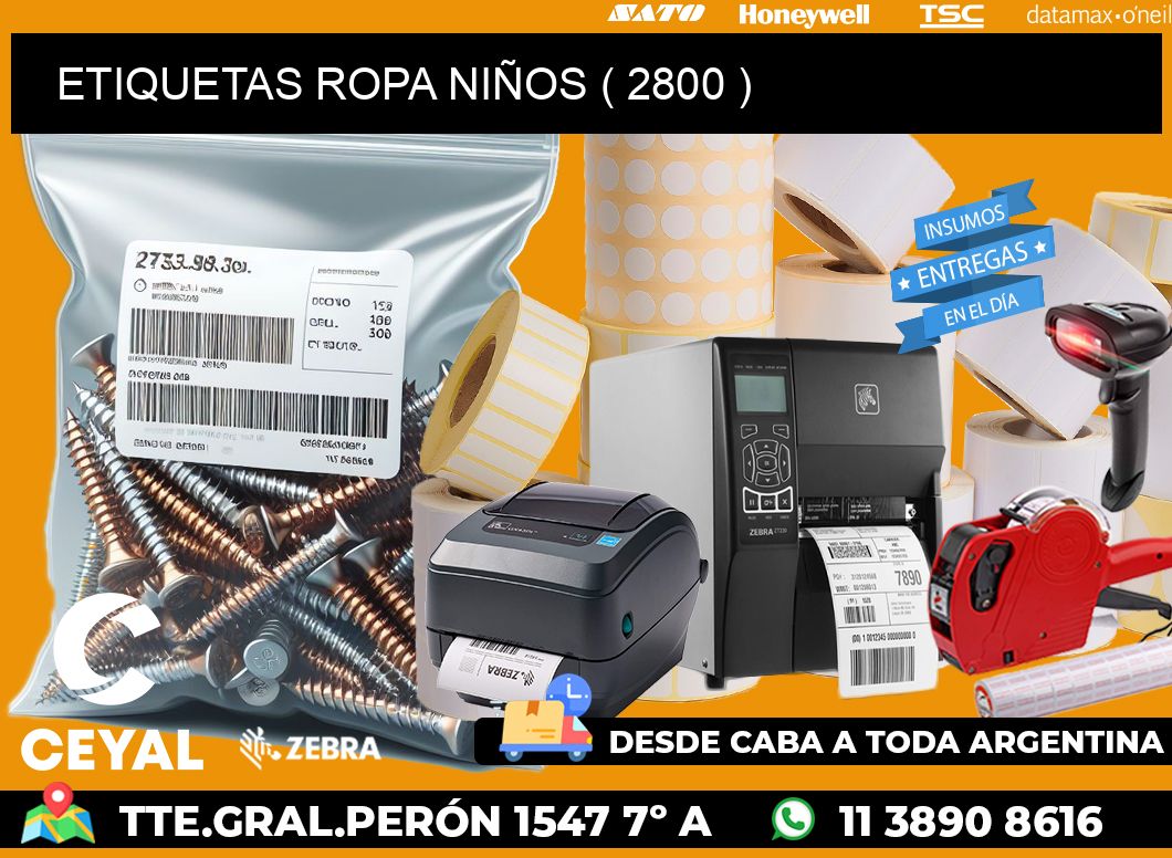 ETIQUETAS ROPA NIÑOS ( 2800 )