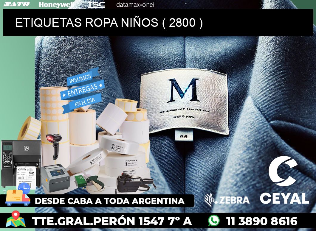 ETIQUETAS ROPA NIÑOS ( 2800 )