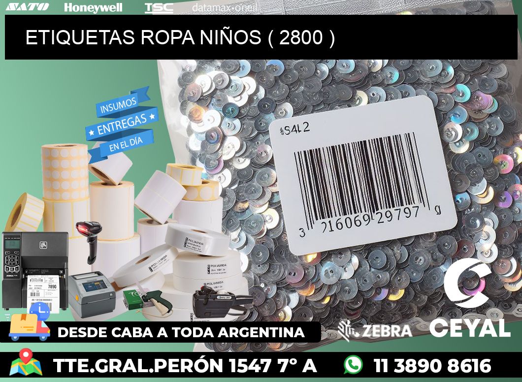 ETIQUETAS ROPA NIÑOS ( 2800 )