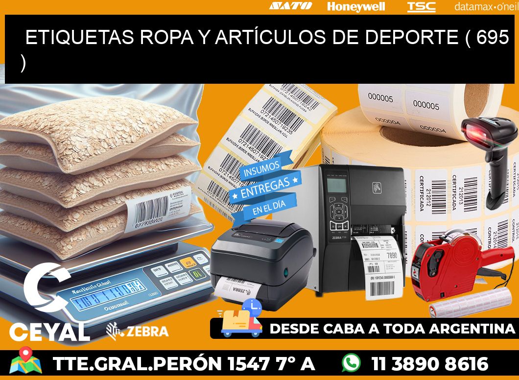 ETIQUETAS ROPA Y ARTÍCULOS DE DEPORTE ( 695 )