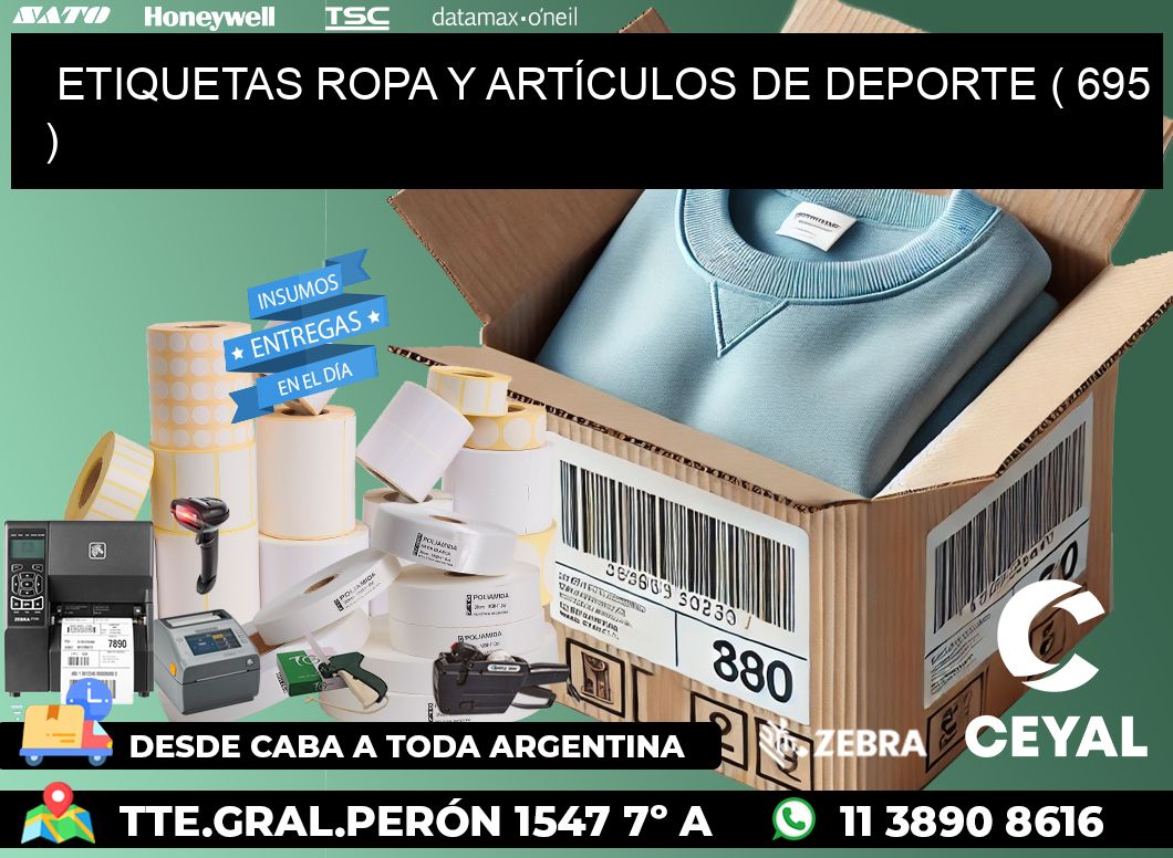 ETIQUETAS ROPA Y ARTÍCULOS DE DEPORTE ( 695 )