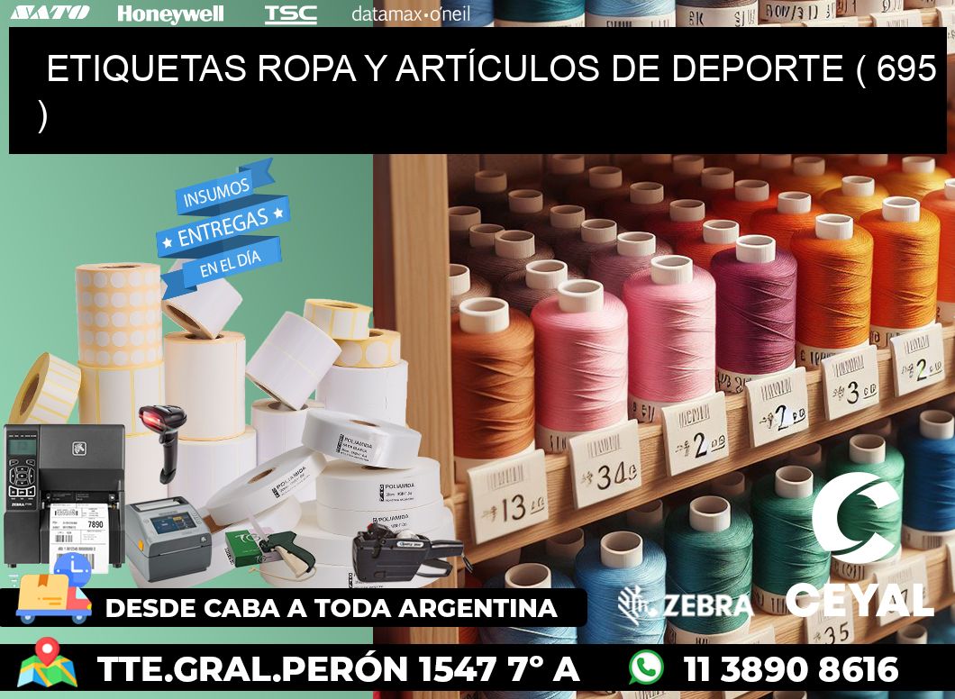 ETIQUETAS ROPA Y ARTÍCULOS DE DEPORTE ( 695 )