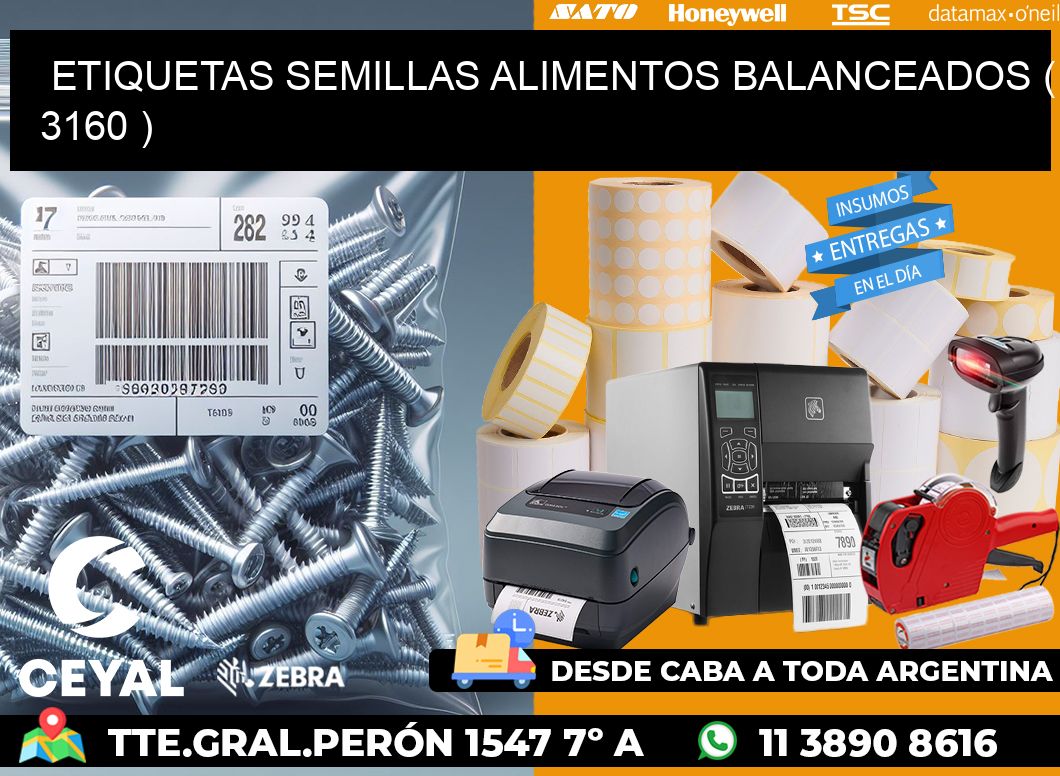 ETIQUETAS SEMILLAS ALIMENTOS BALANCEADOS ( 3160 )