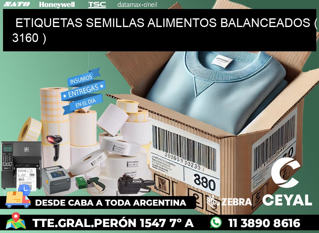 ETIQUETAS SEMILLAS ALIMENTOS BALANCEADOS ( 3160 )