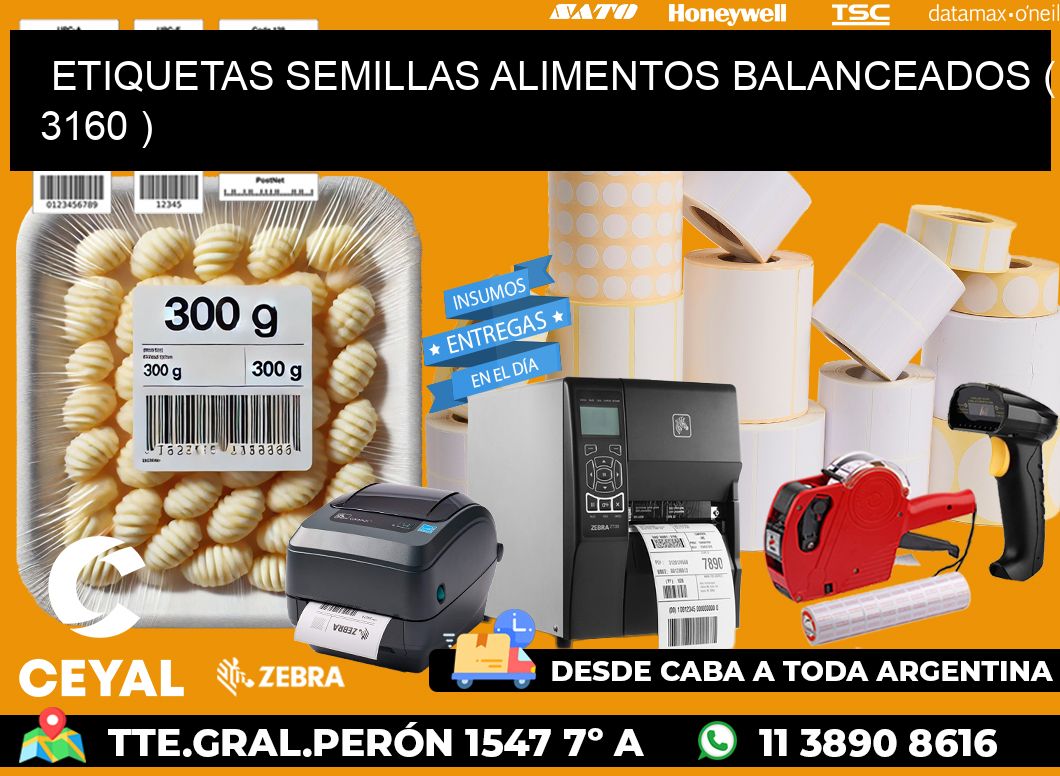 ETIQUETAS SEMILLAS ALIMENTOS BALANCEADOS ( 3160 )