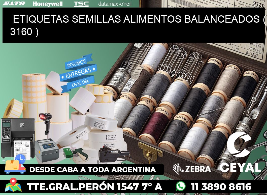 ETIQUETAS SEMILLAS ALIMENTOS BALANCEADOS ( 3160 )