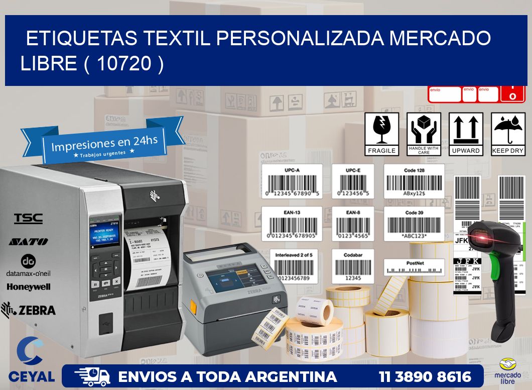 ETIQUETAS TEXTIL PERSONALIZADA MERCADO LIBRE ( 10720 )