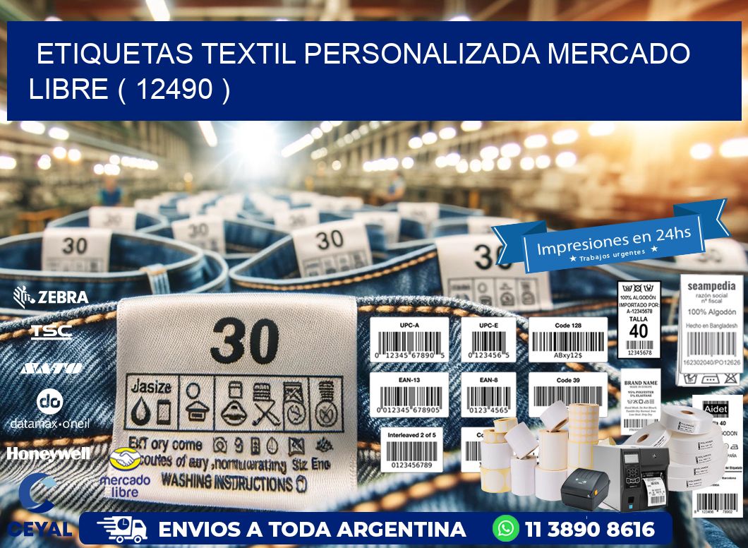 ETIQUETAS TEXTIL PERSONALIZADA MERCADO LIBRE ( 12490 )