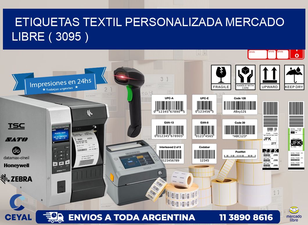 ETIQUETAS TEXTIL PERSONALIZADA MERCADO LIBRE ( 3095 )