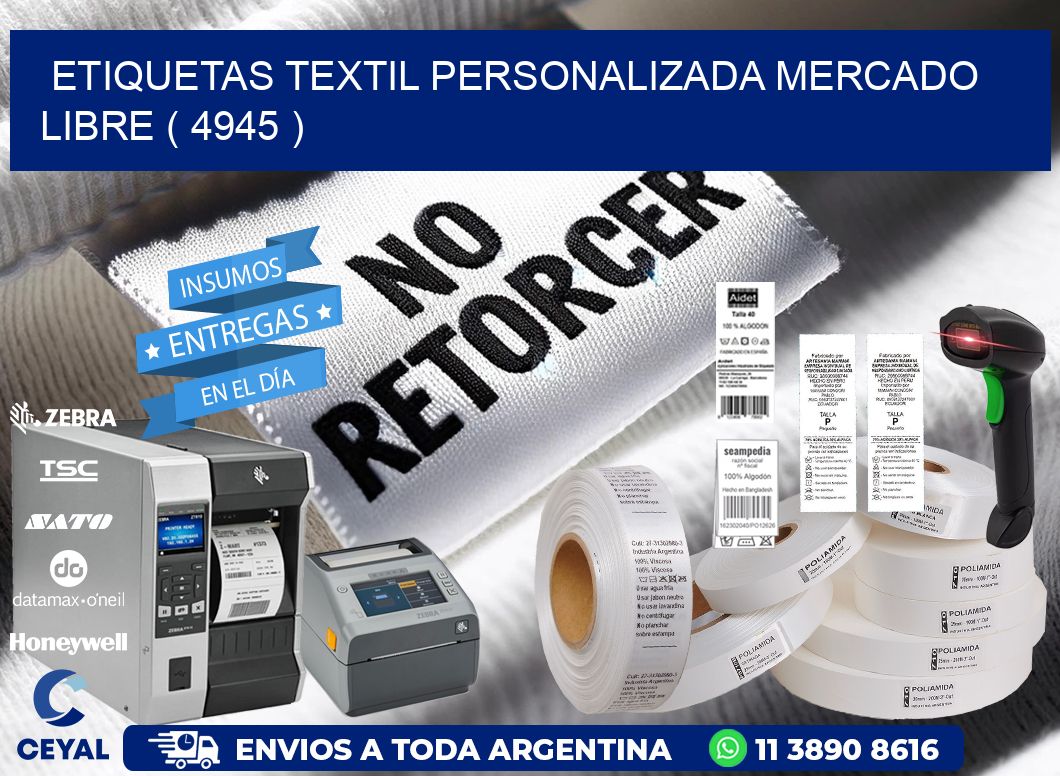 ETIQUETAS TEXTIL PERSONALIZADA MERCADO LIBRE ( 4945 )