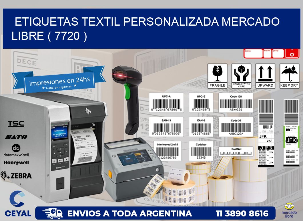 ETIQUETAS TEXTIL PERSONALIZADA MERCADO LIBRE ( 7720 )