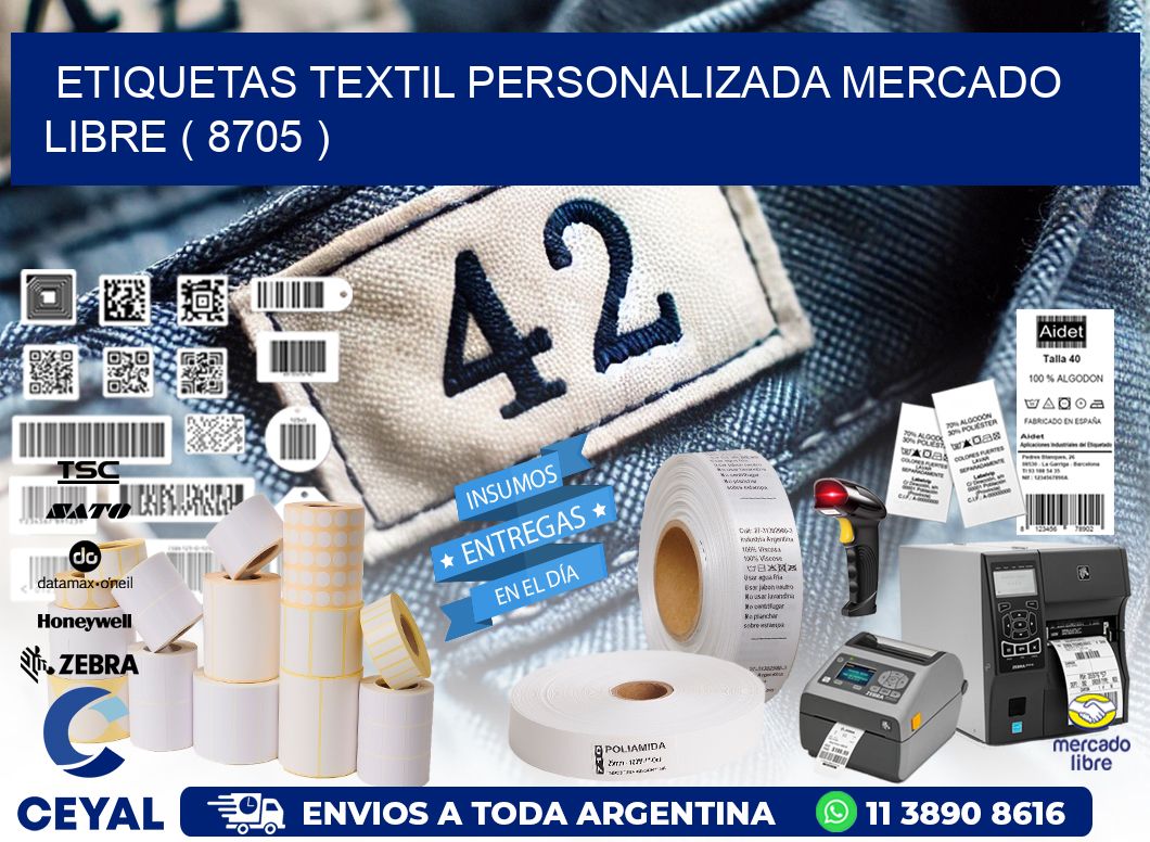 ETIQUETAS TEXTIL PERSONALIZADA MERCADO LIBRE ( 8705 )