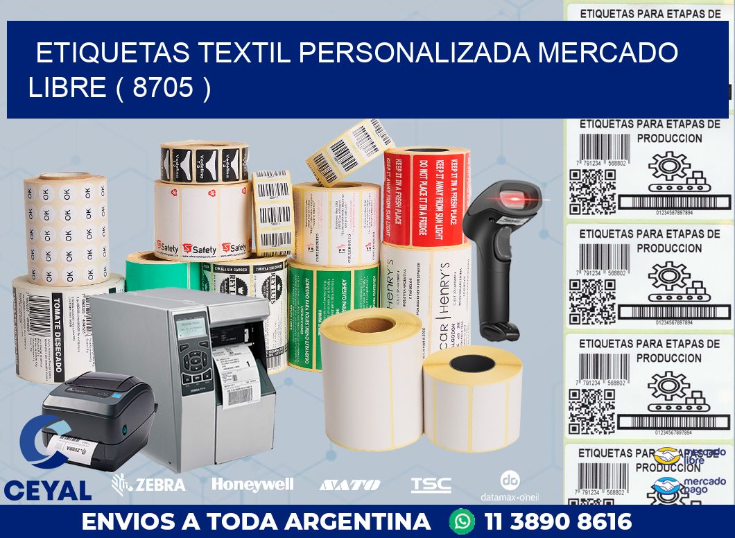 ETIQUETAS TEXTIL PERSONALIZADA MERCADO LIBRE ( 8705 )