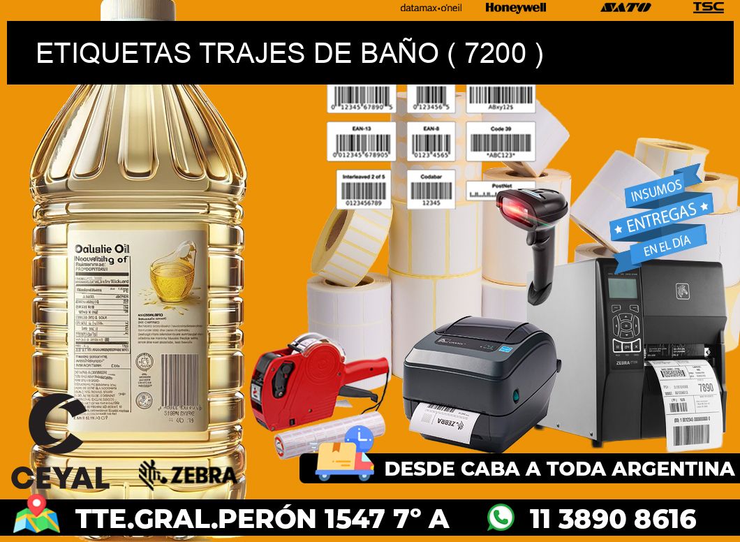 ETIQUETAS TRAJES DE BAÑO ( 7200 )