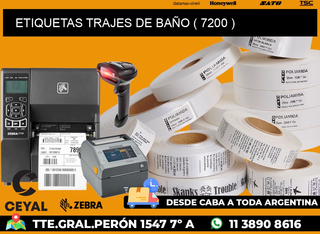 ETIQUETAS TRAJES DE BAÑO ( 7200 )