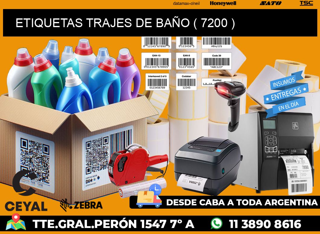 ETIQUETAS TRAJES DE BAÑO ( 7200 )