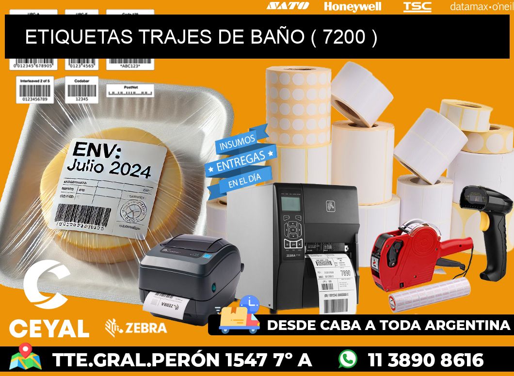 ETIQUETAS TRAJES DE BAÑO ( 7200 )