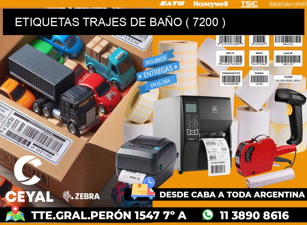 ETIQUETAS TRAJES DE BAÑO ( 7200 )