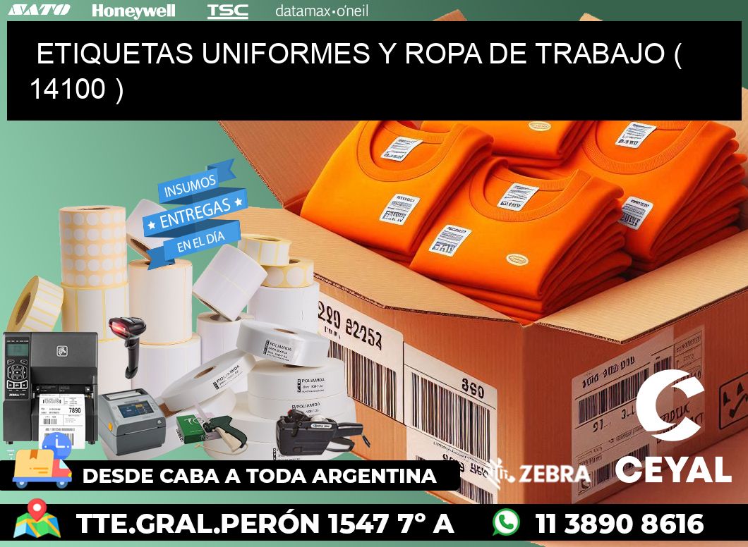 ETIQUETAS UNIFORMES Y ROPA DE TRABAJO ( 14100 )