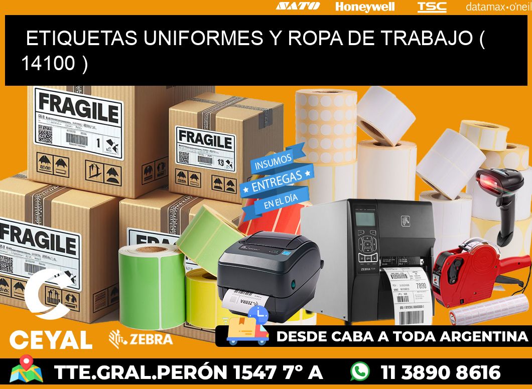 ETIQUETAS UNIFORMES Y ROPA DE TRABAJO ( 14100 )