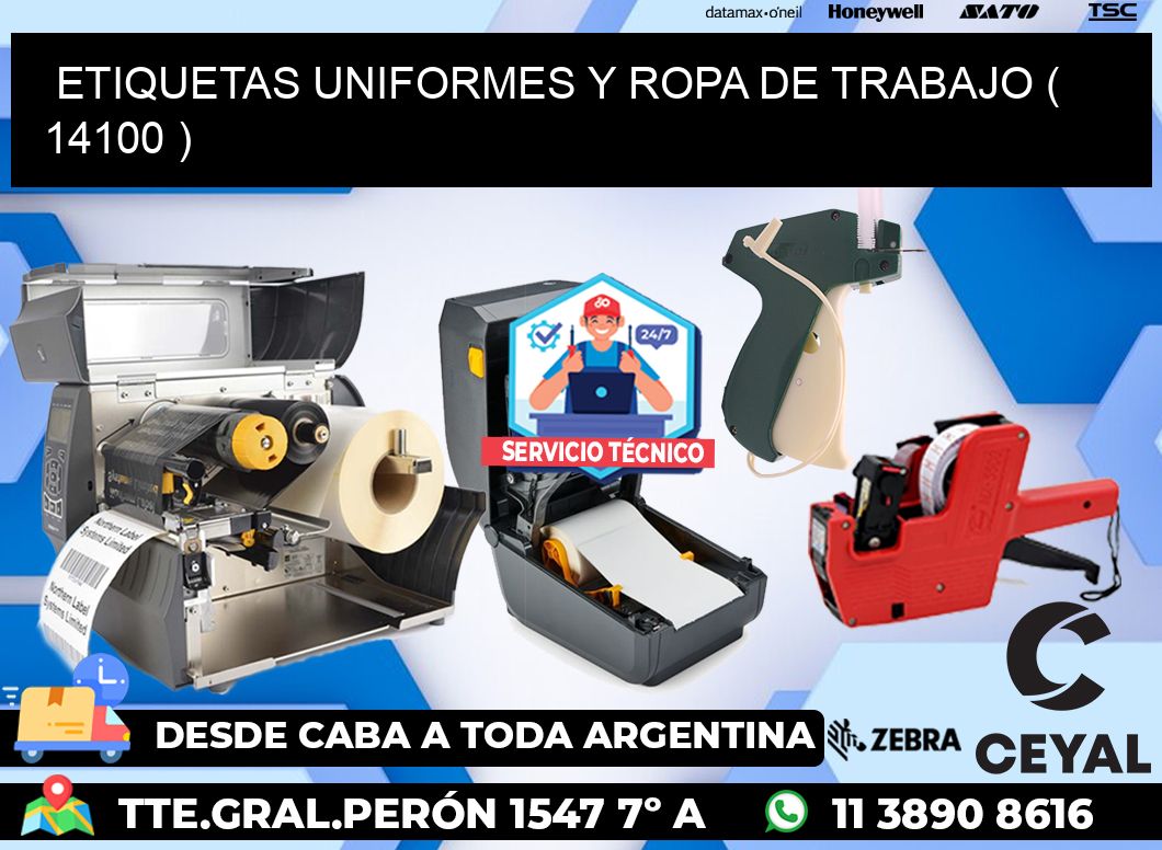 ETIQUETAS UNIFORMES Y ROPA DE TRABAJO ( 14100 )