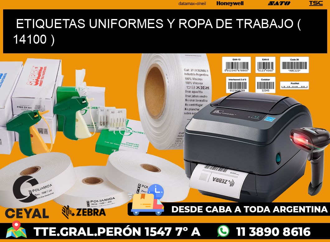 ETIQUETAS UNIFORMES Y ROPA DE TRABAJO ( 14100 )