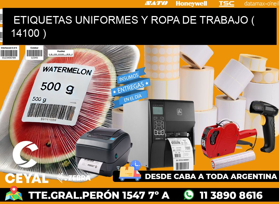 ETIQUETAS UNIFORMES Y ROPA DE TRABAJO ( 14100 )