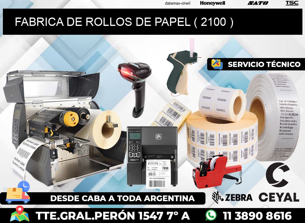 FABRICA DE ROLLOS DE PAPEL ( 2100 )